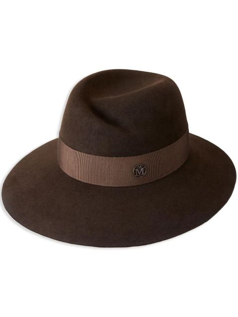 Maison Michel Virginie logo-plaque detail wool fedora - Brown - zdjęcie produktu nr 1