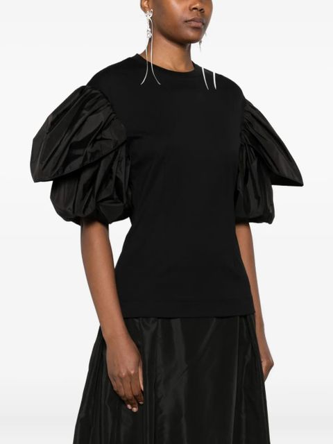 Simone Rocha ruffled-sleeves T-shirt - Black - zdjęcie produktu nr 2