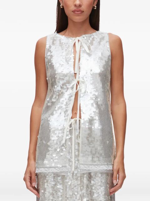 3.1 Phillip Lim sequined ribbon top - Silver