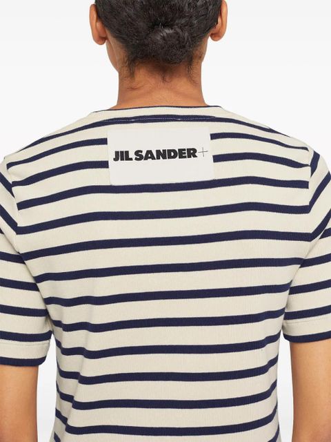 Jil Sander striped cotton T-shirt - White