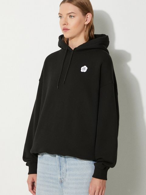 Kenzo bluza bawełniana Boke Flower 2.0 damska kolor czarny z kapturem z aplikacją FE62SW1494MB.99J