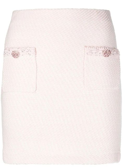 Self-Portrait braided-trim mini skirt - Pink - zdjęcie produktu nr 1