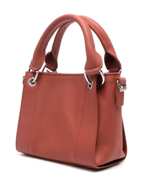Longchamp mini 3D leather tote bag - Brown