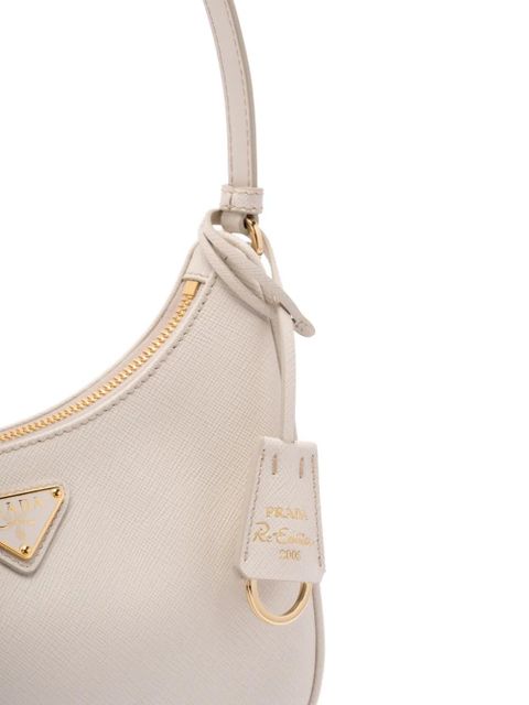 Prada mini Re-Edition logo-plaque shoulder bag - Neutrals