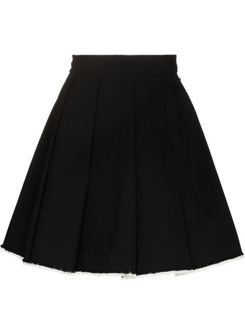 SHUSHU/TONG pleated raw-hem skirt - Black - zdjęcie produktu nr 1