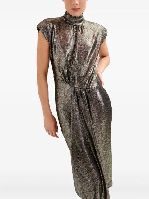 Essentiel Antwerp lurex mock-neck midi dress - Grey