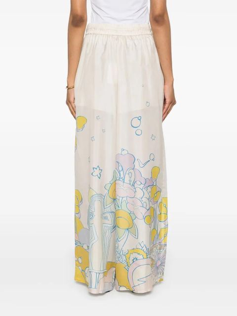 ZIMMERMANN Pop graphic-print palazzo pants - Neutrals