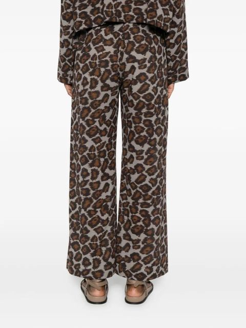 Nanushka animal-print elastic-waist straight trousers - Brown