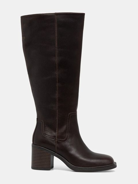 Vagabond Shoemakers kozaki skórzane MERYL damskie kolor brązowy na słupku 6047-001-35