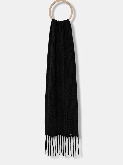 Tommy Hilfiger szalik damski kolor czarny gładki AW0AW17793 - zdjęcie produktu nr 1