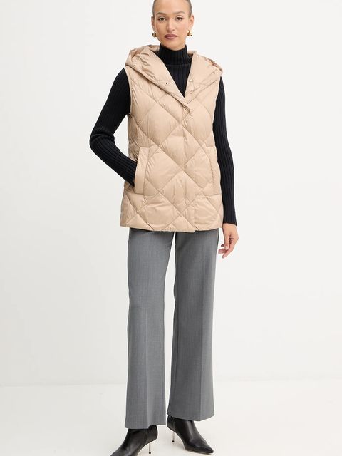 Weekend Max Mara spodnie z dodatkiem wełny PETRA damskie kolor szary proste high waist 2525136032600 - zdjęcie produktu nr 2