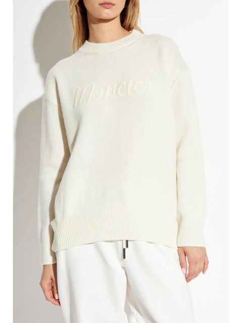 Moncler embroidered-logo sweatshirt - White