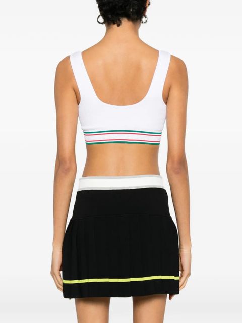 Casablanca square-neck striped top - White