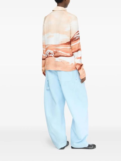 JW Anderson painterly-print shirt - White