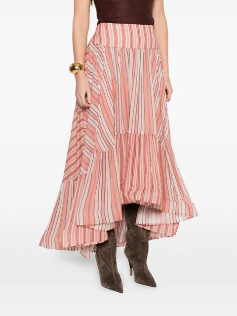 ZIMMERMANN Rebellion Bohemian striped-pattern skirt - Pink