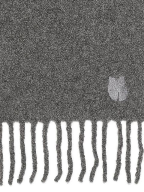 Ba&Sh fringed embroidered-logo scarf - Grey - zdjęcie produktu nr 2