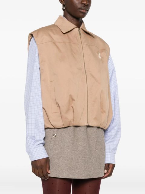 Maje flower-detail zip-front waistcoat - Neutrals - zdjęcie produktu nr 2