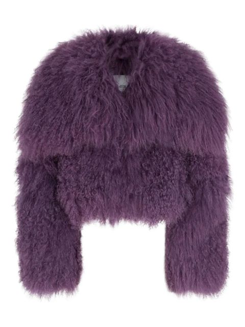 The Attico mongolian-fur long-sleeves jacket - Purple - zdjęcie produktu nr 1