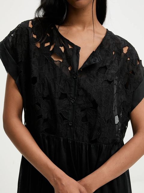 Answear.LAB sukienka kolor czarny maxi rozkloszowana