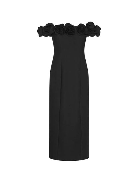 ROTATE BIRGER CHRISTENSEN flower crepe maxi dress - Black - zdjęcie produktu nr 1