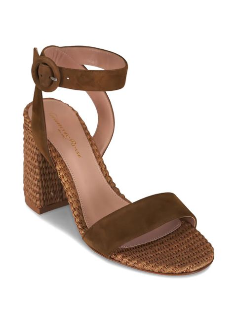 Gianvito Rossi Luana woven buckled-fastening sandals - Brown