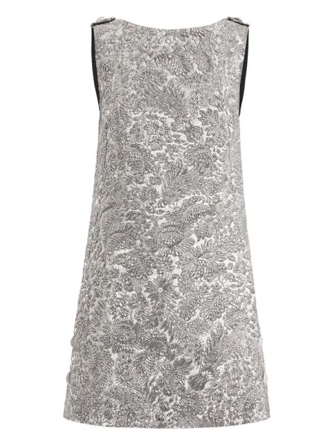 Dolce & Gabbana floral-jacquard mini dress - Silver