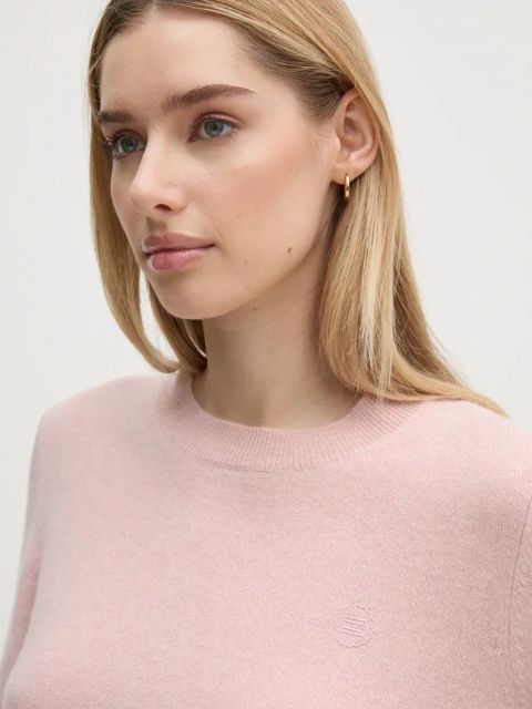 Tommy Hilfiger sweter damski kolor różowy lekki WW0WW43202
