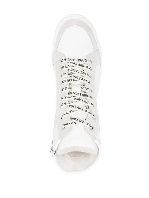 Zadig&Voltaire High Flash panelled leather sneakers - White