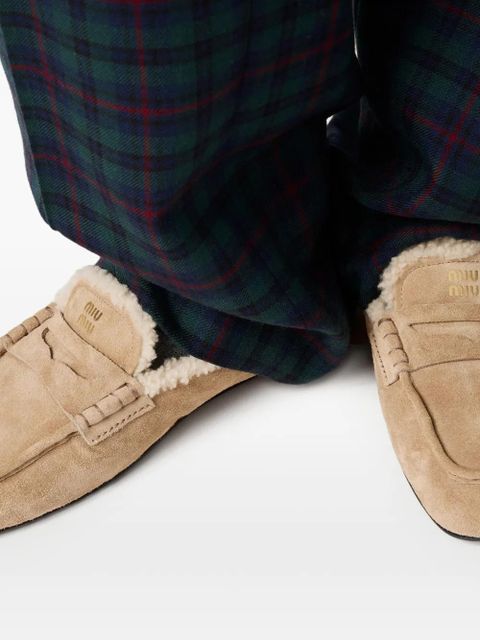 Miu Miu suedde loafers - Neutrals