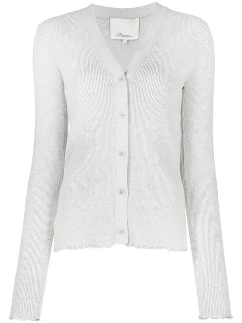 3.1 Phillip Lim Ruffle-Seamed long-sleeve cardigan - Grey - zdjęcie produktu nr 1
