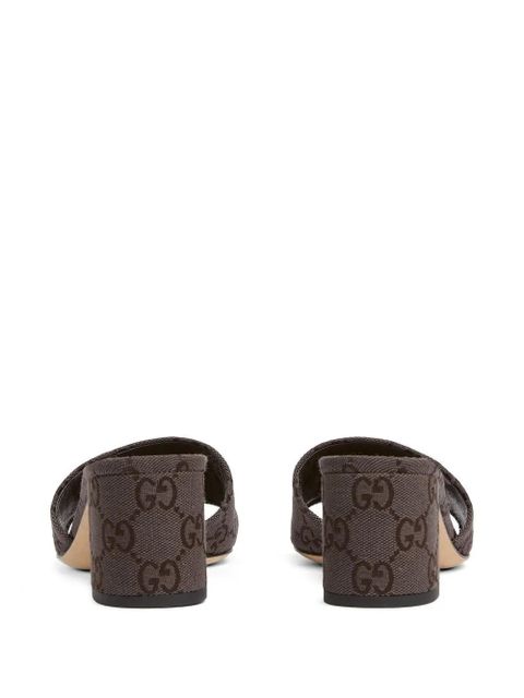 Gucci Horsebit-appliqué mules - Brown