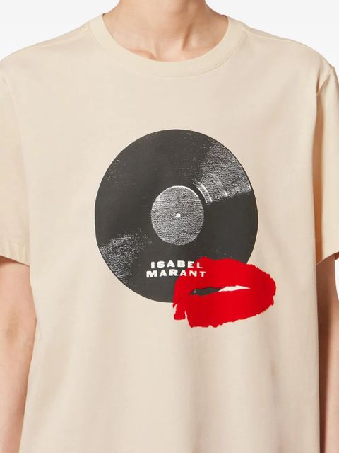 ISABEL MARANT Ziane logo-detail T-shirt - Neutrals