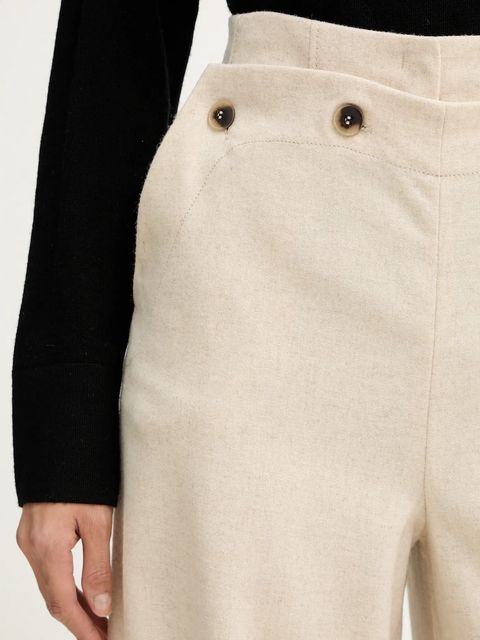 MAX&Co. spodnie damskie kolor beżowy szerokie high waist 2526136124200