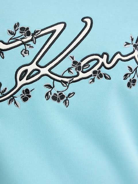 Karl Lagerfeld bluza damska kolor turkusowy z aplikacją A3W20010