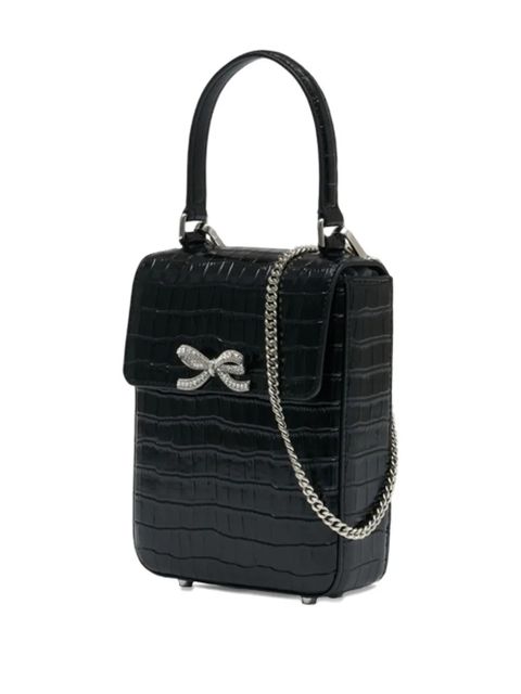 Self-Portrait mini bow-embellishment shouolder bag - Black - zdjęcie produktu nr 2