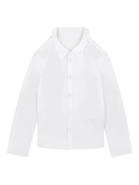 MM6 Maison Margiela oversized-collar frayed-hem shirt - White - zdjęcie produktu nr 1
