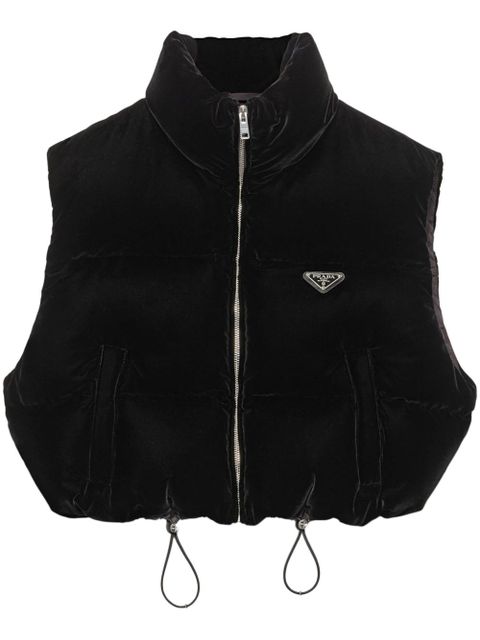 Prada Velvet down vest - Black - zdjęcie produktu nr 1