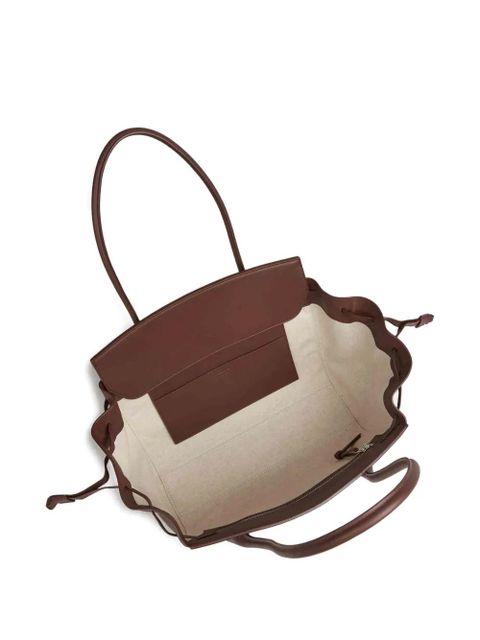 Jil Sander Voyage drawstring leather tote bag - Brown