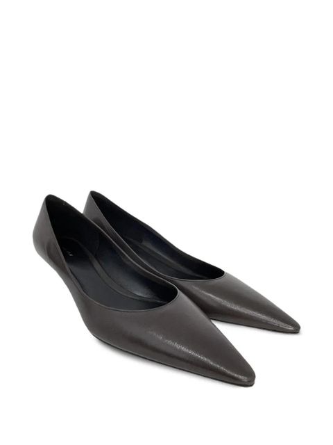 The Row pointed-toe kitten-heel pumps - Brown