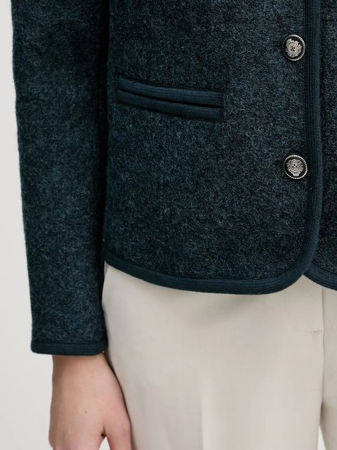 Hoss Intropia kurtka wełniana kolor turkusowy przejściowa 5432677