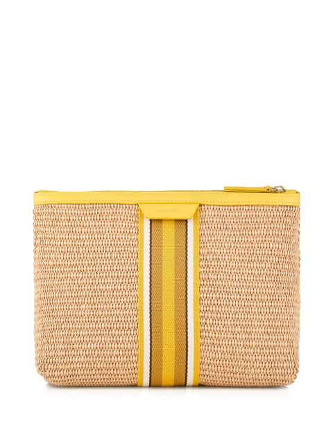 Aquazzura stripe raffia clutch - Yellow - zdjęcie produktu nr 2
