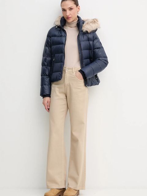 Tommy Hilfiger kurtka puchowa kolor granatowy przejściowa WW0WW47354