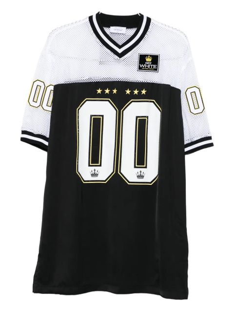 Off-White mesh-panel number-print dress - Black