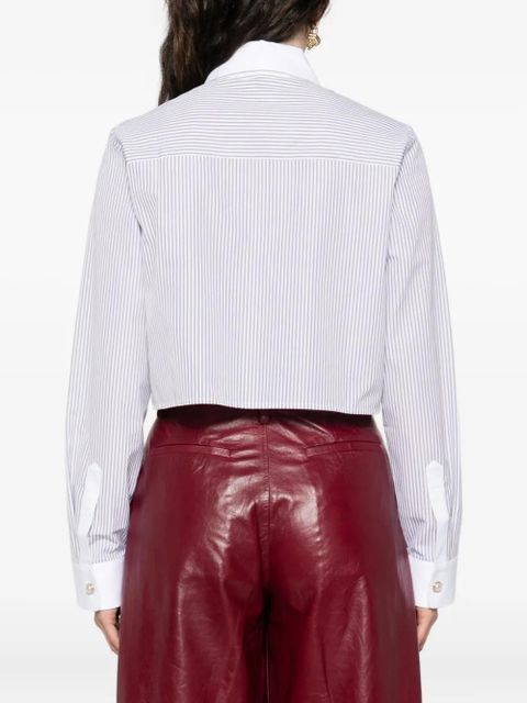 Casablanca striped embroidered shirt - White