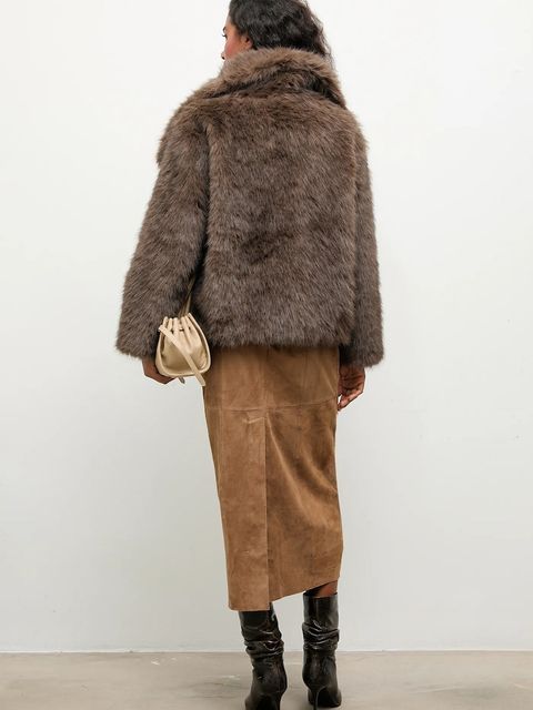 Answear.LAB kurtka kolor brązowy przejściowa