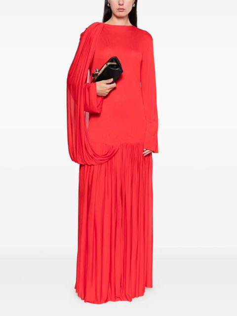CALVIN KLEIN COLLECTION Sara draped pleated gown - Red