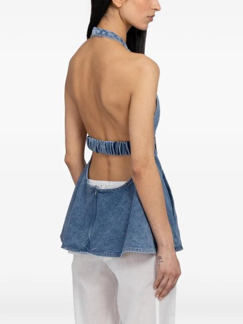 Gimaguas halterneck backless top - Blue