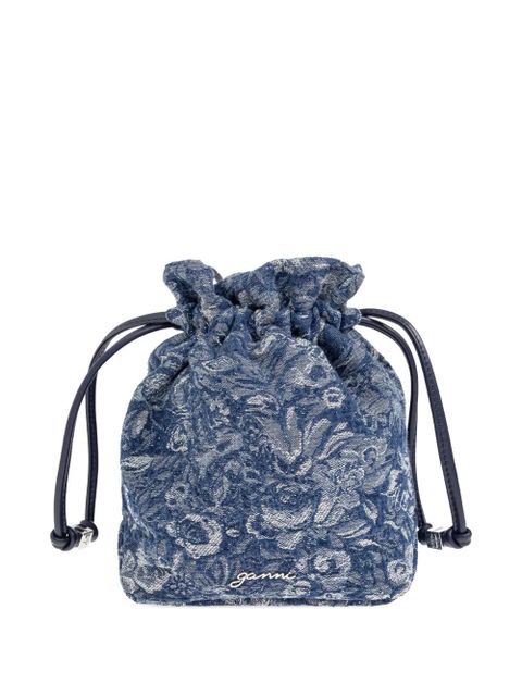 GANNI floral-pattern drawstring tote bag - Blue - zdjęcie produktu nr 1