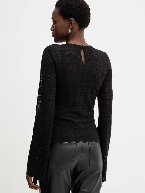 Guess bluzka BRIDGETTE damska kolor czarny gładka W5BP13 K1180