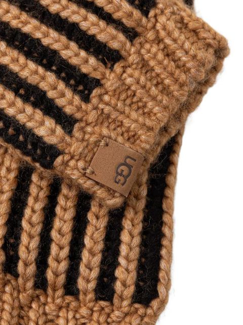 UGG logo-patch striped beanie set - Neutrals - zdjęcie produktu nr 2